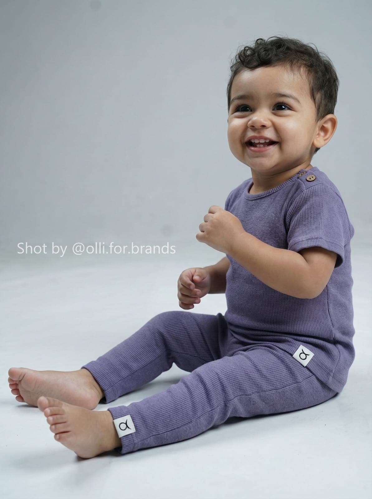 Purple Baby Co-ord kids' wear lookbook image.