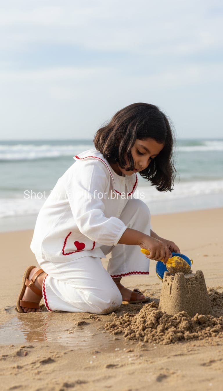 Beach Sand Play Outfit kids' wear lookbook image.
