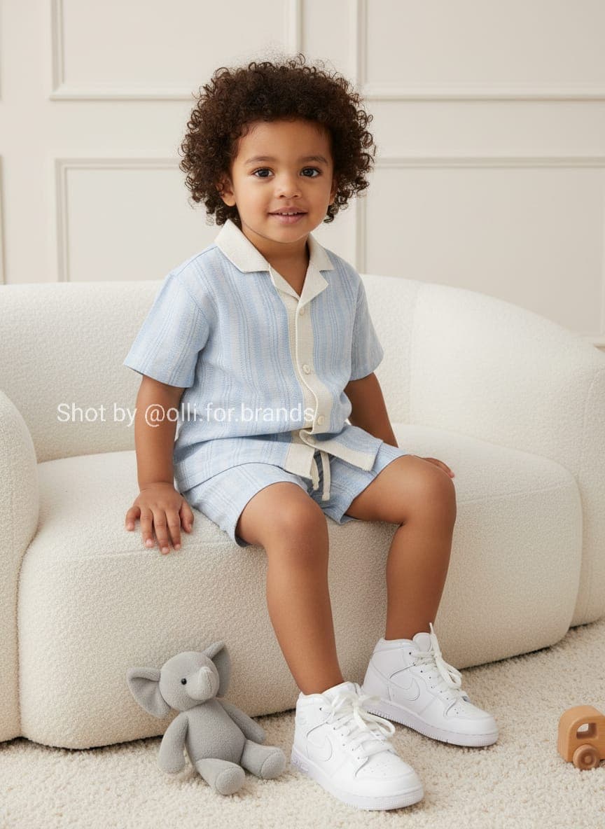 Blue Short Set kids' wear lookbook image.