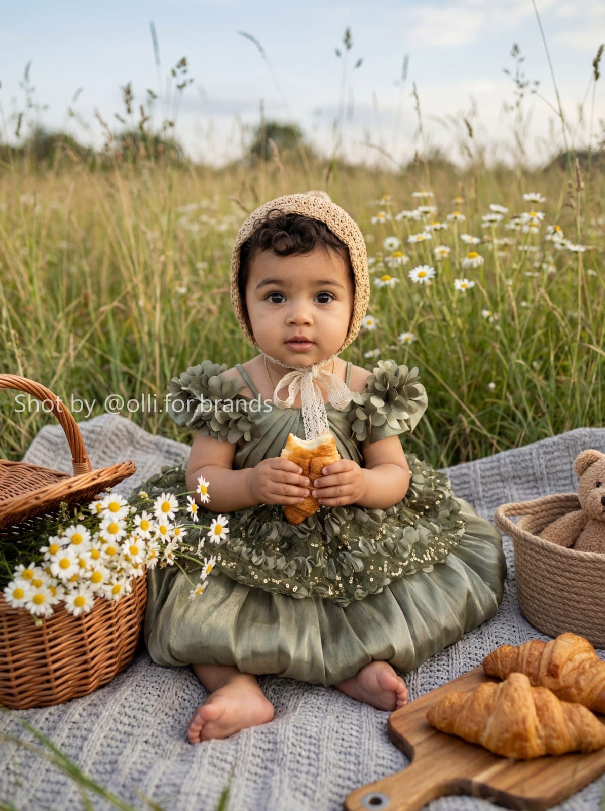 Outdoor Green Baby Dress kids' wear lookbook image.