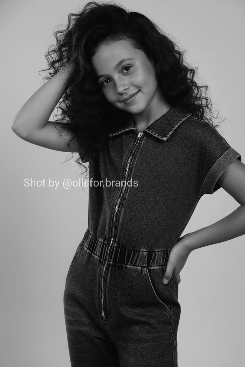 Black Graphic Jumpsuit kids' wear lookbook image.