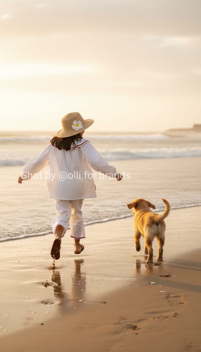 Beach Play White Outfit kids' wear lookbook image.