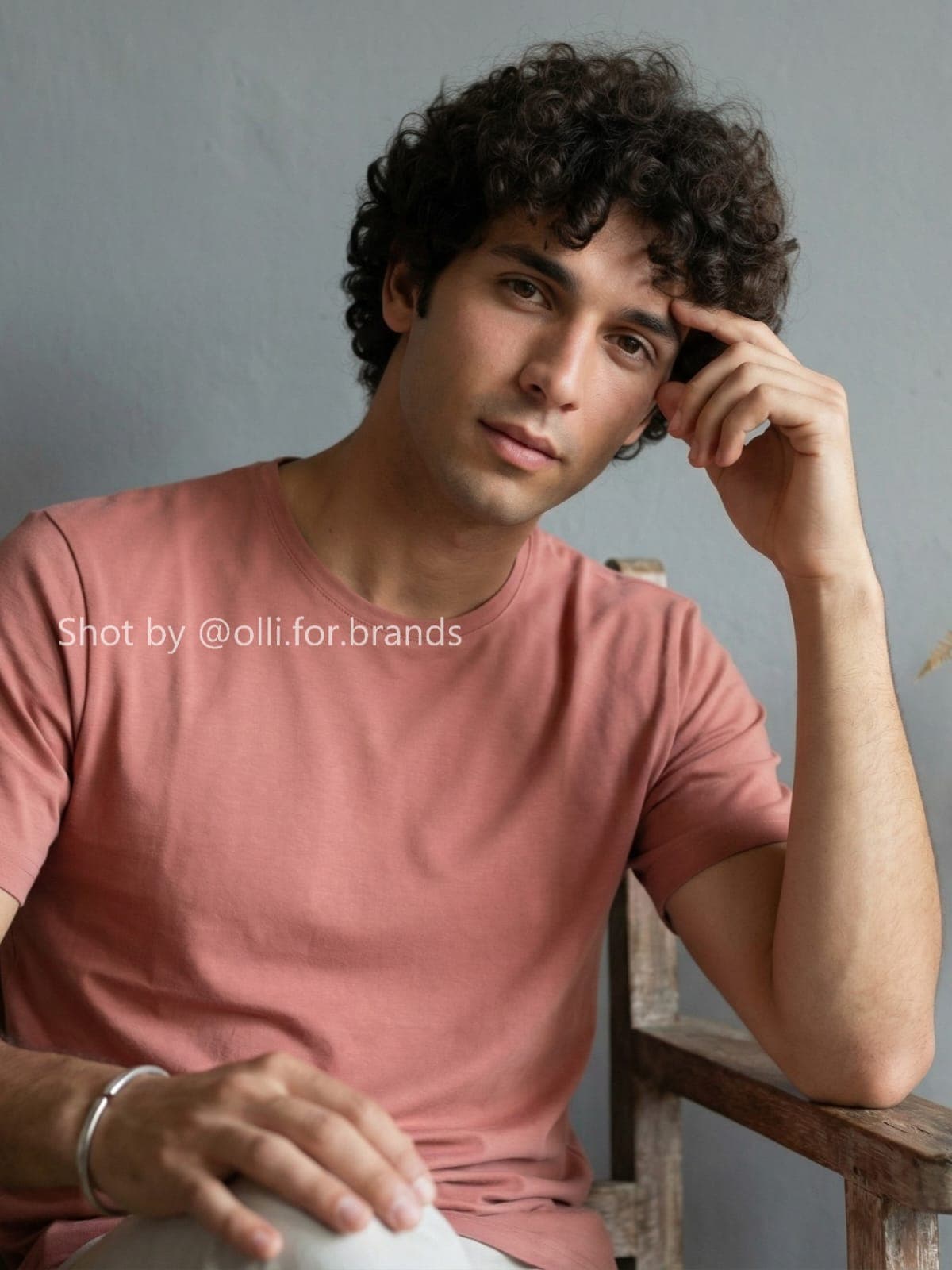 Pink Tee Portrait men's wear lookbook image.
