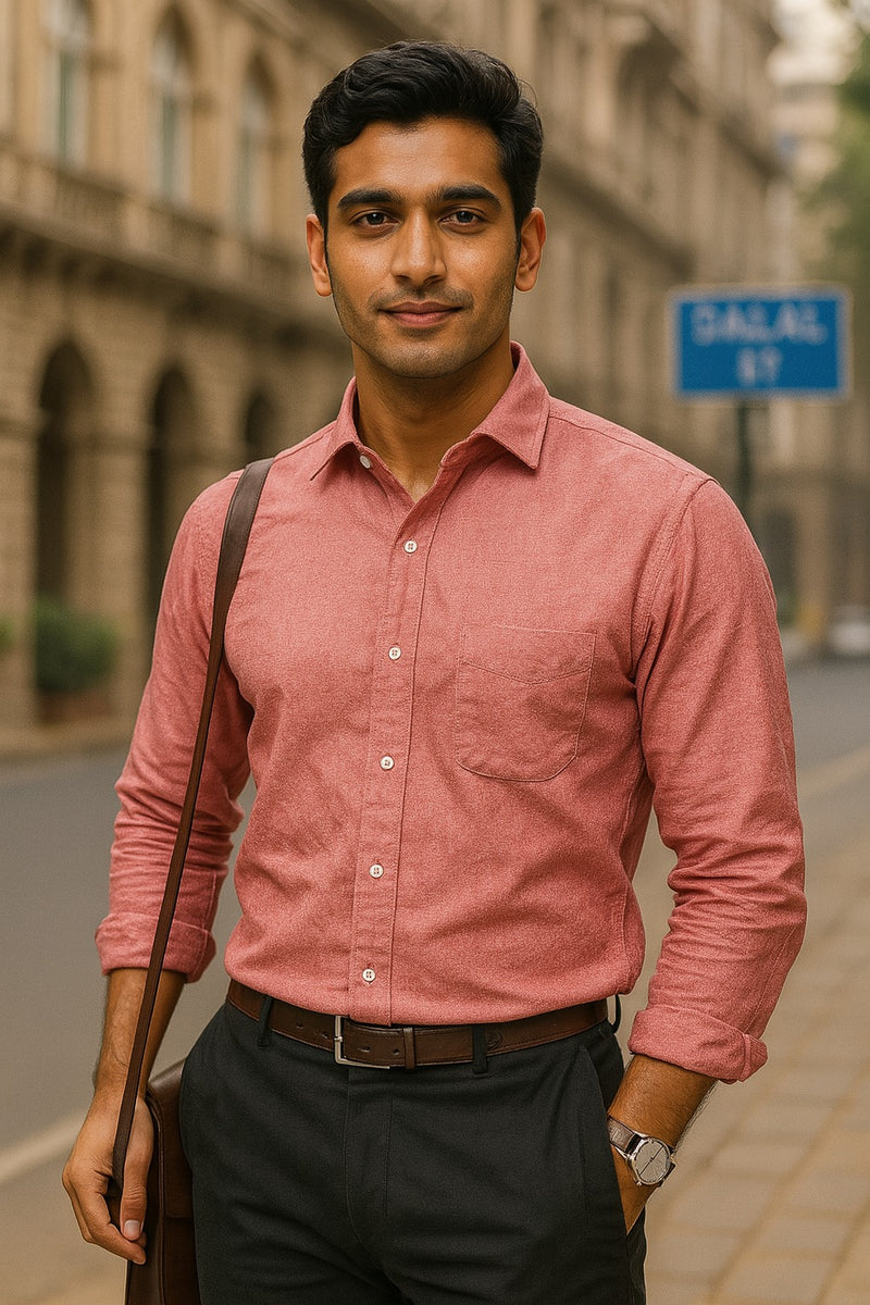 Casual menswear photoshoot in Delhi NCR with a model showcasing high-end apparel for a men's fashion lookbook.